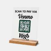 Professioneel bedrijf Logo QR Code Business Green Acryl Bord (Hoek)