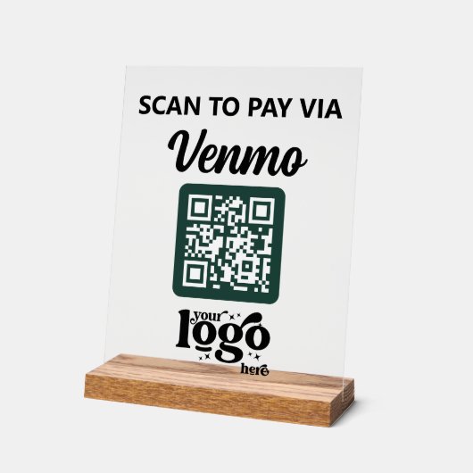 Professioneel bedrijf Logo QR Code Business Green Acryl Bord (Hoek)