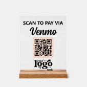 Professioneel bedrijf Logo QR Code Business Pink Acryl Bord (Voorkant)