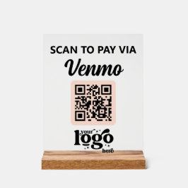 Professioneel bedrijf Logo QR Code Business Pink Acryl Bord