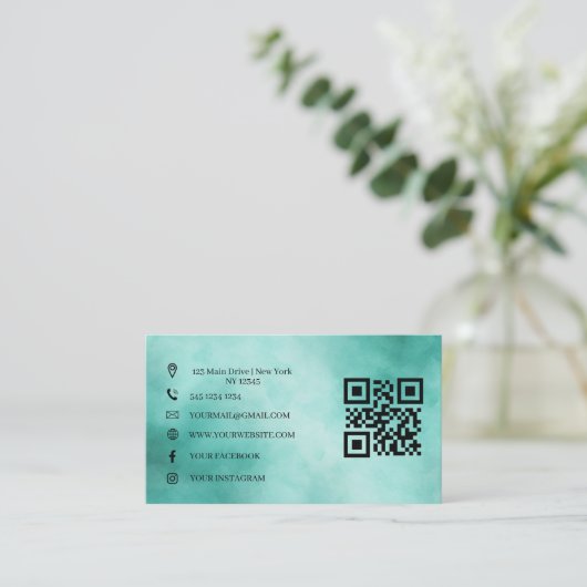 Professioneel Bedrijf Logo QR Code Visitekaartje (Staand voorkant)