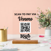 Professioneel Bedrijf Logo QR Code Zakelijk Wit Acryl Bord (Huwelijk)