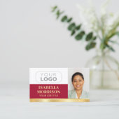 Professioneel bedrijf Logo QR Red Gold Visitekaartje (Staand voorkant)
