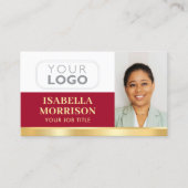 Professioneel bedrijf Logo QR Red Gold Visitekaartje (Voorkant)