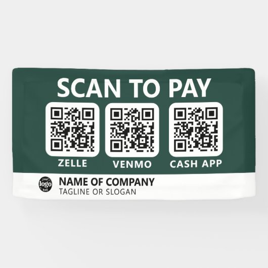 Professioneel bedrijf Logo Scan om QR-codes te bet Spandoek (Horizontaal)