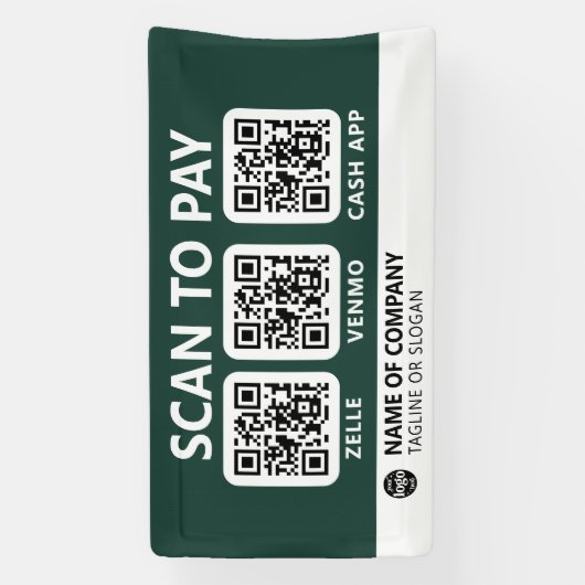 Professioneel bedrijf Logo Scan om QR-codes te bet Spandoek (Verticaal)
