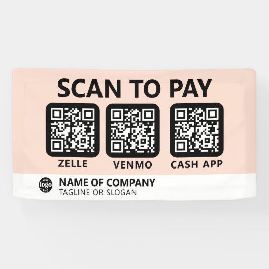 Professioneel bedrijf Logo Scan om QR-codes te bet Spandoek (Horizontaal)