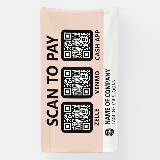 Professioneel bedrijf Logo Scan om QR-codes te bet Spandoek (Verticaal)