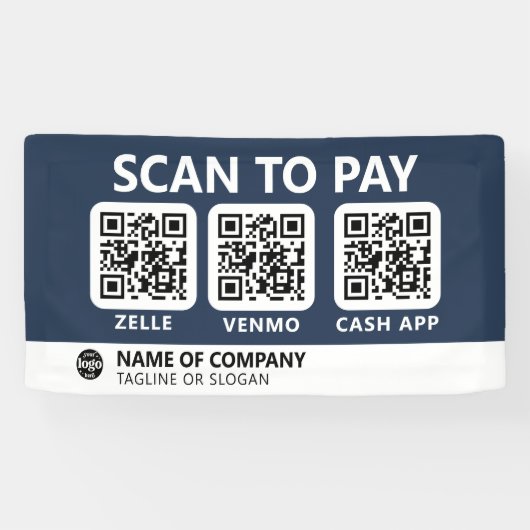 Professioneel bedrijf Logo Scan om QR-codes te bet Spandoek (Horizontaal)