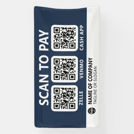 Professioneel bedrijf Logo Scan om QR-codes te bet Spandoek (Verticaal)