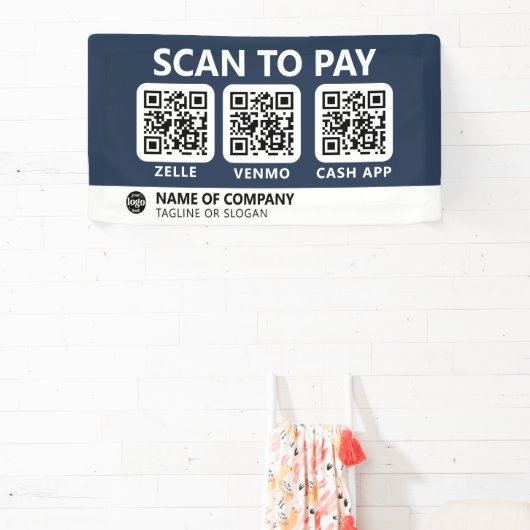 Professioneel bedrijf Logo Scan om QR-codes te bet Spandoek (Insitu)