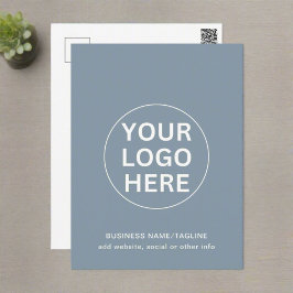 Professioneel Bedrijf Logo & Tekst Dusty Blue Briefkaart