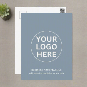 Professioneel Bedrijf Logo & Tekst Dusty Blue Briefkaart