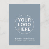 Professioneel Bedrijf Logo & Tekst Dusty Blue Briefkaart (Voorkant)