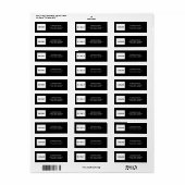 Professioneel Bedrijf Logo Zwart-wit Adres Etiket (Full Sheet)