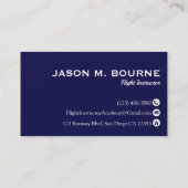Professioneel Bedrijf Pilot Marine Blue Aviation Visitekaartje (Achterkant)