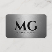 Professioneel bedrijf Silver Monogram Modern Visitekaartje (Voorkant)