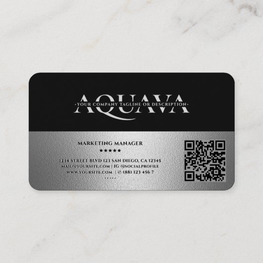 Professioneel bedrijf Silver Monogram Modern Visitekaartje (Achterkant)