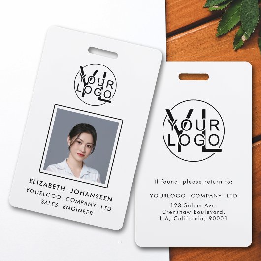 Professioneel bedrijf zwart logo personeels-pasje badge