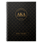 Professioneel Bedrijfs Monogram Zwart Goud Trellis Notitieboek (Voorkant)