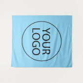 Professioneel Bedrijfslogo Zakelijk Blauw Wandkleed (Voorkant (horizontaal))