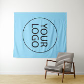 Professioneel Bedrijfslogo Zakelijk Blauw Wandkleed (In Situ (horizontaal))