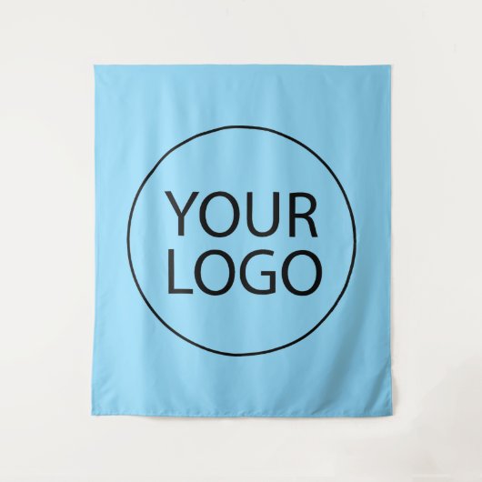 Professioneel Bedrijfslogo Zakelijk Blauw Wandkleed (Voorkant)