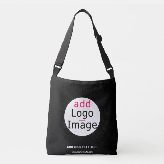 Professioneel  bedrijfsmerk zwart crossbody tas (Voorkant)