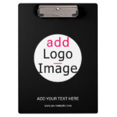 Professioneel  bedrijfsmerk zwart klembord (Voorkant)