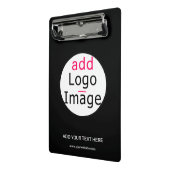 Professioneel  bedrijfsmerk zwart mini klembord (Angled2)