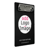 Professioneel  bedrijfsmerk zwart mini klembord (Schuin)