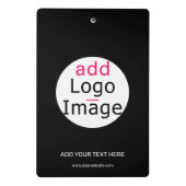Professioneel  bedrijfsmerk zwart mini klembord (Achterkant)