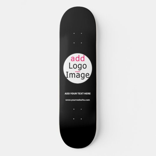 Professioneel bedrijfsmerk zwart persoonlijk skateboard (Voorkant)