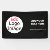 Professioneel  bedrijfsmerk zwart spandoek (Horizontaal)