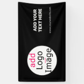 Professioneel  bedrijfsmerk zwart spandoek (Verticaal)