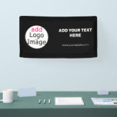 Professioneel  bedrijfsmerk zwart spandoek (Beurs)