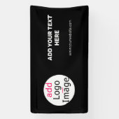Professioneel  bedrijfsmerk zwart spandoek (Verticaal)