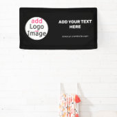 Professioneel  bedrijfsmerk zwart spandoek (Insitu)