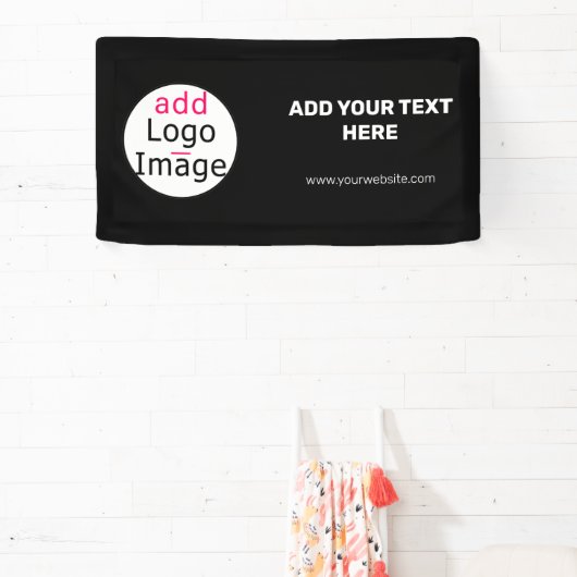 Professioneel  bedrijfsmerk zwart spandoek (Insitu)