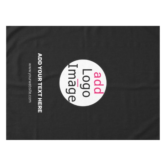 Professioneel  bedrijfsmerk zwart tafelkleed (Voorkant (Horizontaal))