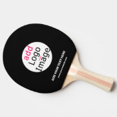 Professioneel bedrijfsmerk zwart tafeltennisbatje (Zijkant)