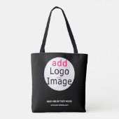 Professioneel bedrijfsmerk zwart tote bag (Achterkant)