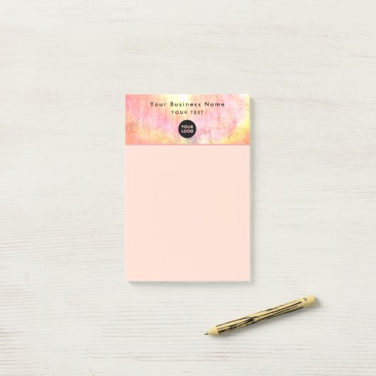 Professioneel Bedrijfsneutraal Roze Logo 4x6 Post-it® Notes (Op bureau)