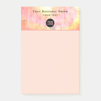 Professioneel Bedrijfsneutraal Roze Logo 4x6 Post-it® Notes
