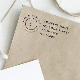 Professioneel bedrijfsretouradres Aangepaste Logo Zelfinktende Stempel