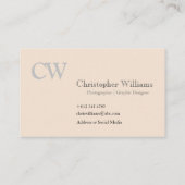 Professioneel Beige Minimalistisch Visitekaartje (Achterkant)