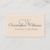 Professioneel Beige Minimalistisch Visitekaartje (Voorkant)