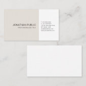 Professioneel beige witte legante artistieke plaat visitekaartje (Voorkant / Achterkant)