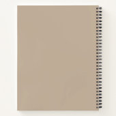 Professioneel beige zwart monogram notitieboek (Achterkant)