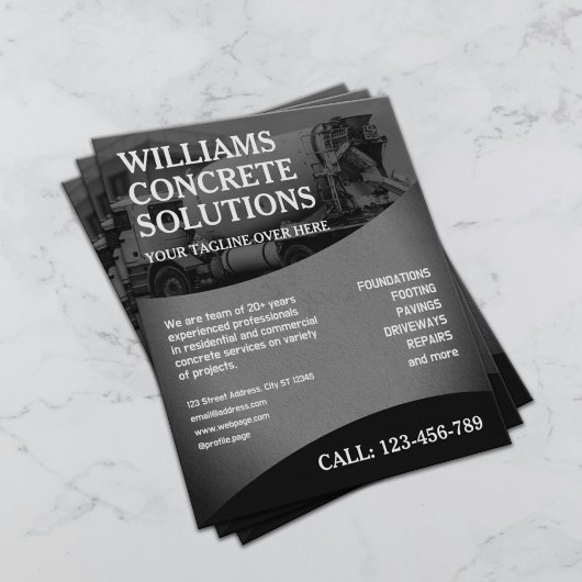 Professioneel betonbedrijf flyer